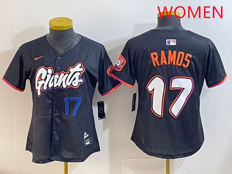Women San Francisco Giants #17 Ramos Black Joint Name 2025 Nike MLB Jersey style 3